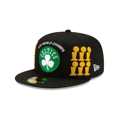Boston Celtics Gorra | New Era NBA Championship Trophy 59fifty Fitted Cap Mexico - Verdes
